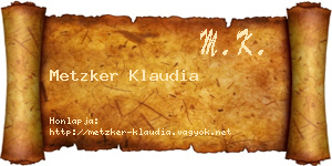 Metzker Klaudia névjegykártya